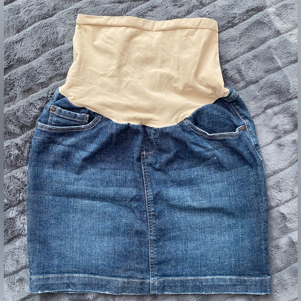 Denim maternity skirt